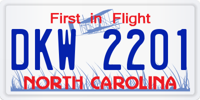 NC license plate DKW2201
