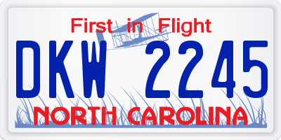 NC license plate DKW2245
