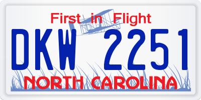 NC license plate DKW2251