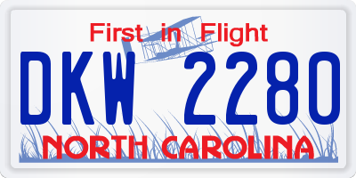 NC license plate DKW2280