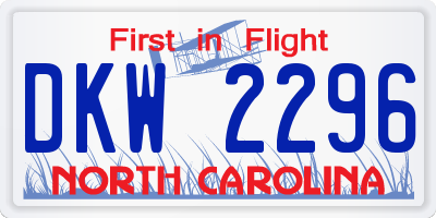 NC license plate DKW2296