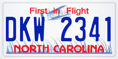 NC license plate DKW2341