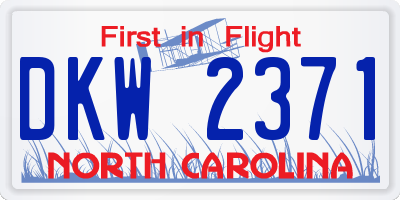 NC license plate DKW2371
