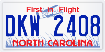 NC license plate DKW2408