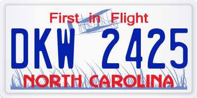 NC license plate DKW2425