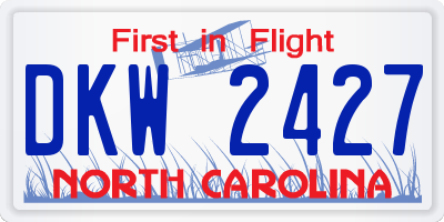 NC license plate DKW2427