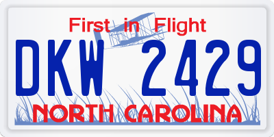 NC license plate DKW2429