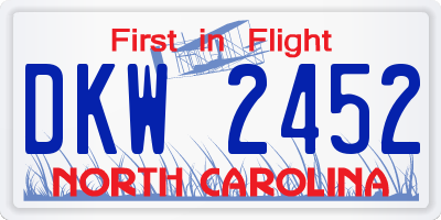NC license plate DKW2452