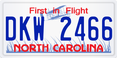 NC license plate DKW2466