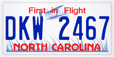 NC license plate DKW2467