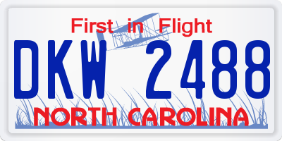 NC license plate DKW2488
