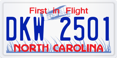 NC license plate DKW2501