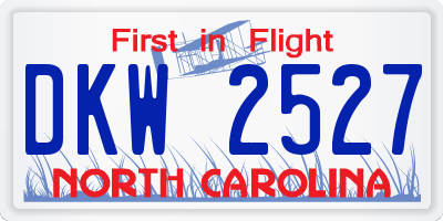 NC license plate DKW2527
