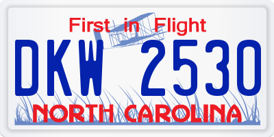 NC license plate DKW2530