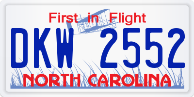 NC license plate DKW2552