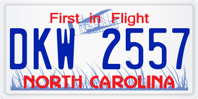 NC license plate DKW2557