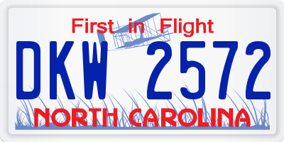 NC license plate DKW2572