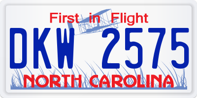 NC license plate DKW2575