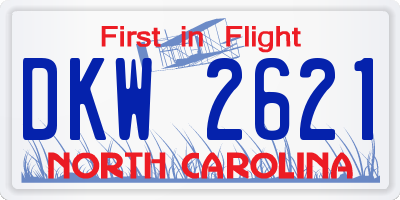 NC license plate DKW2621