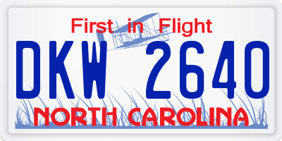 NC license plate DKW2640