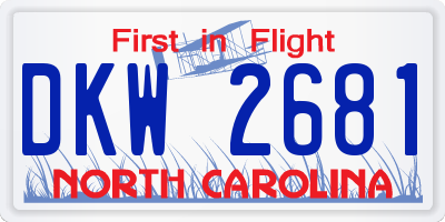 NC license plate DKW2681