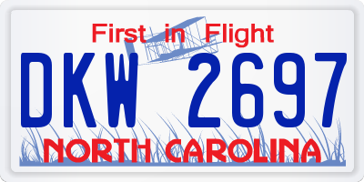 NC license plate DKW2697