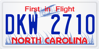 NC license plate DKW2710