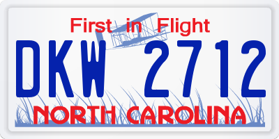 NC license plate DKW2712