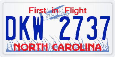 NC license plate DKW2737
