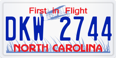NC license plate DKW2744