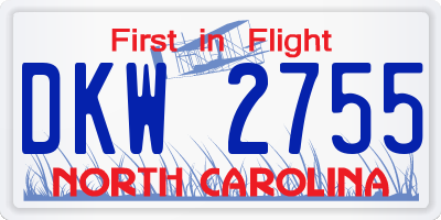 NC license plate DKW2755