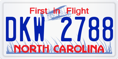NC license plate DKW2788