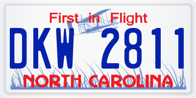 NC license plate DKW2811