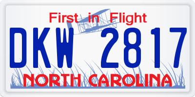 NC license plate DKW2817