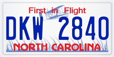 NC license plate DKW2840