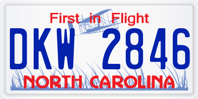 NC license plate DKW2846