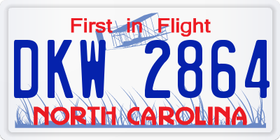 NC license plate DKW2864