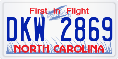 NC license plate DKW2869