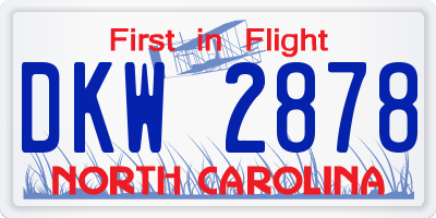 NC license plate DKW2878