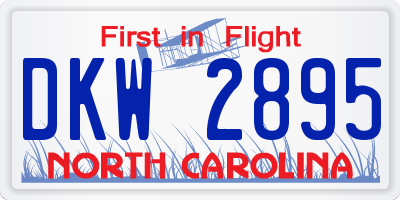 NC license plate DKW2895