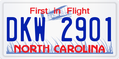 NC license plate DKW2901