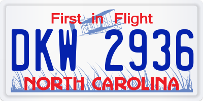 NC license plate DKW2936