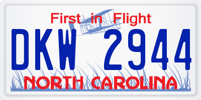 NC license plate DKW2944