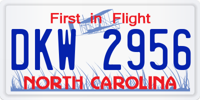 NC license plate DKW2956