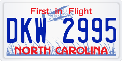 NC license plate DKW2995