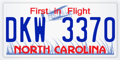 NC license plate DKW3370