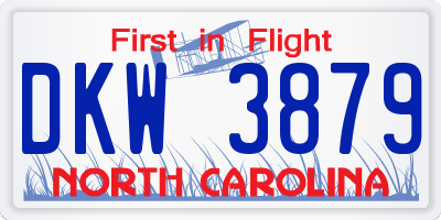 NC license plate DKW3879