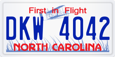NC license plate DKW4042