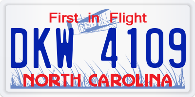 NC license plate DKW4109