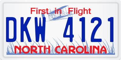 NC license plate DKW4121